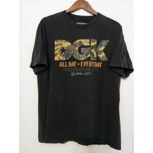 Y2K DGK Skateboards Camo Logo 2 Sided All Day Everyday Graphic T-Shirt SZ L